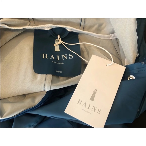 RAINS Curve Rain Jacket Blue XXS/XS NWT - Picture 5 of 9